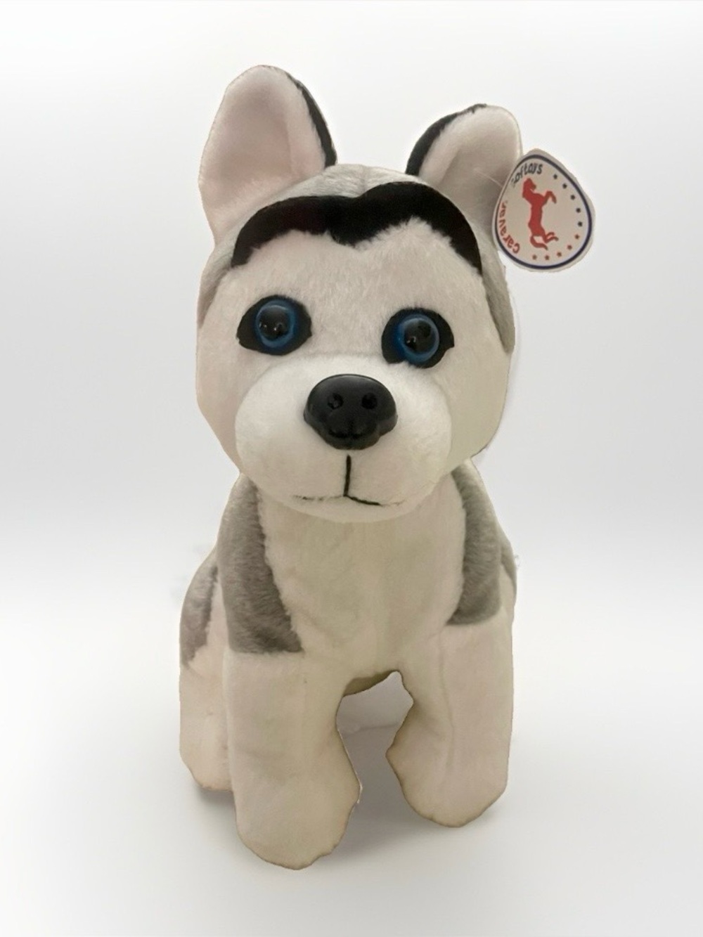 Caravan Softoys Husky Puppy Dog Plush Stuffed Animal Blue Eyes 11” Montreal NWT